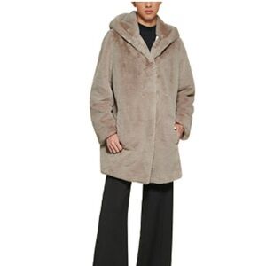 DKNY faux fur coat